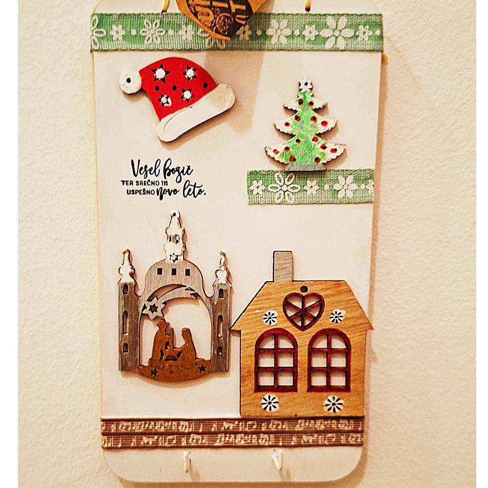 Dekorativna tablica - obešanka - VESEL BOŽIČ!