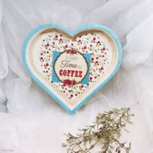 Leseni pladenj v obliki srca - Čas za kavo!