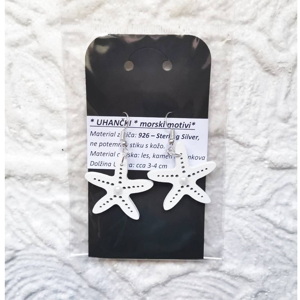 UHANI iz LESA - v obliki MORSKE ZVEZDE - različne barve